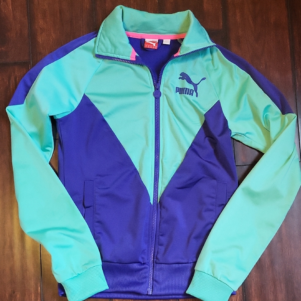 Puma Women's Green and Purple Track Jacket
